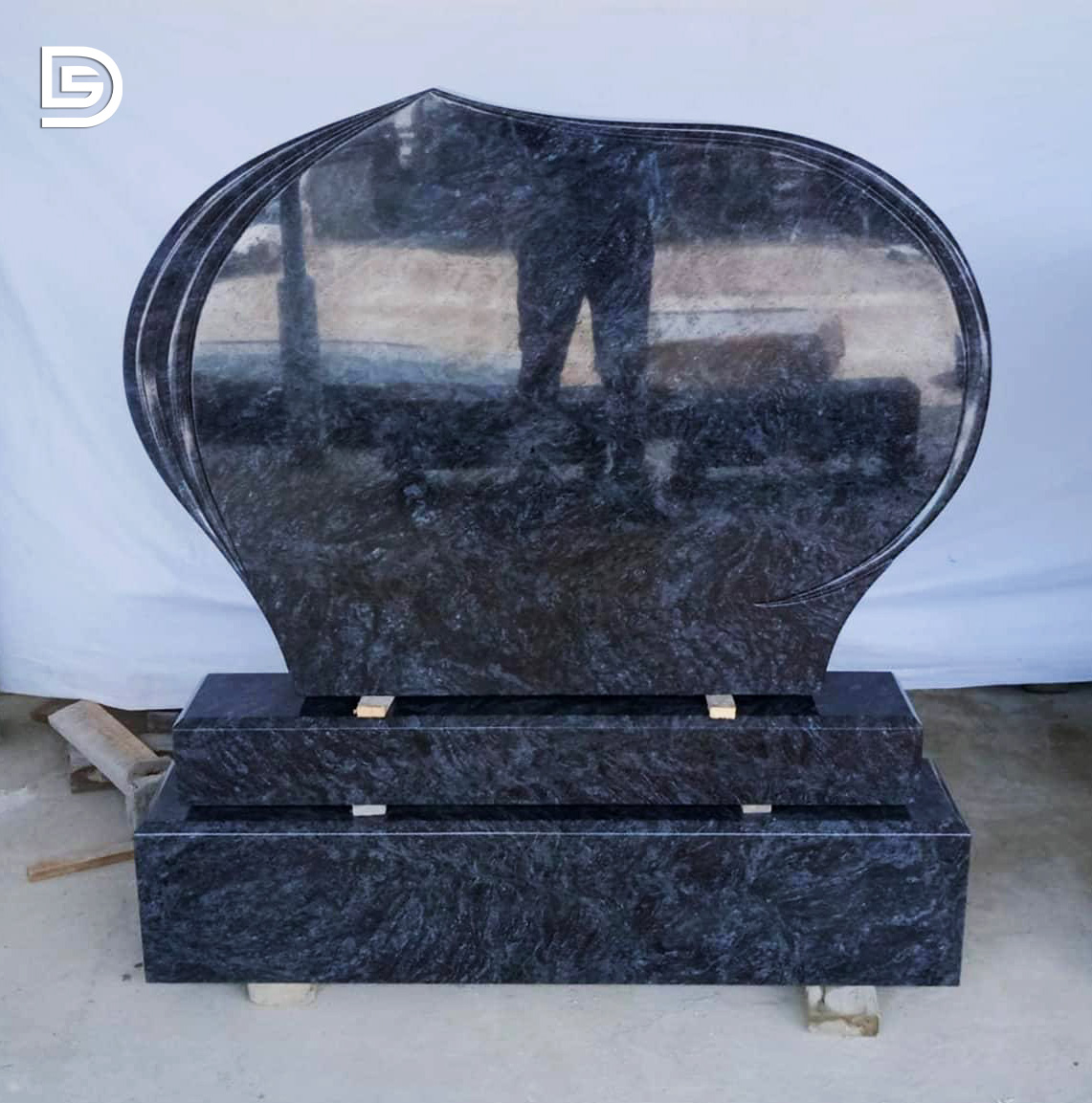Premium granite Vizag Blue Granite Headstone with Base  by Deccan Stonecraft - High quality natural stone